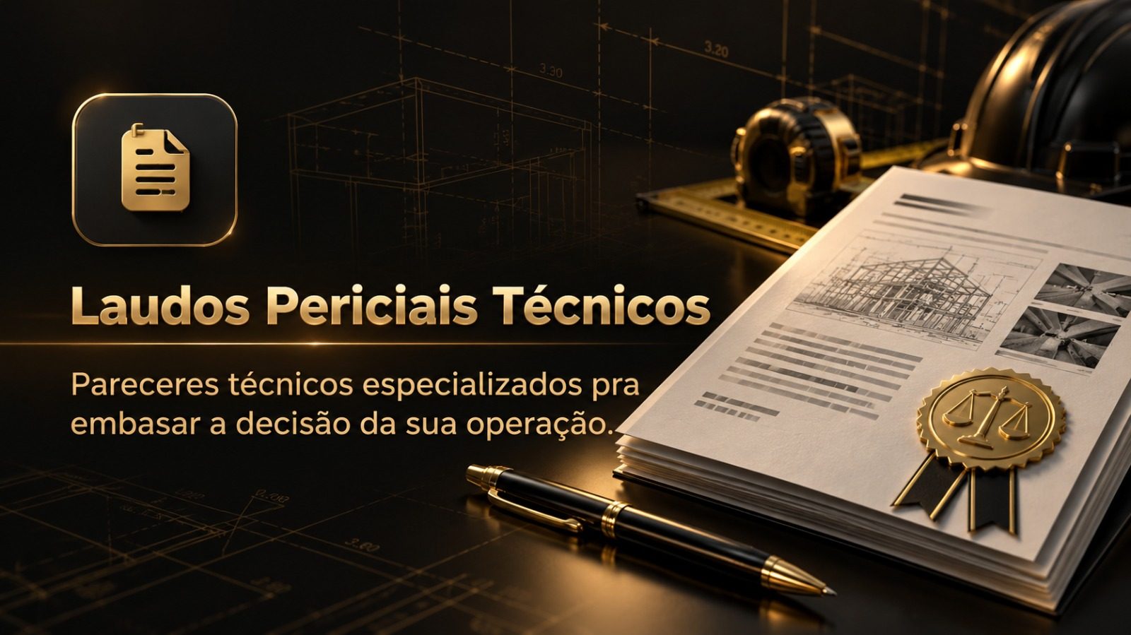 Laudos Periciais Técnicos — pareceres técnicos especializados pra embasar a decisão da sua operação.